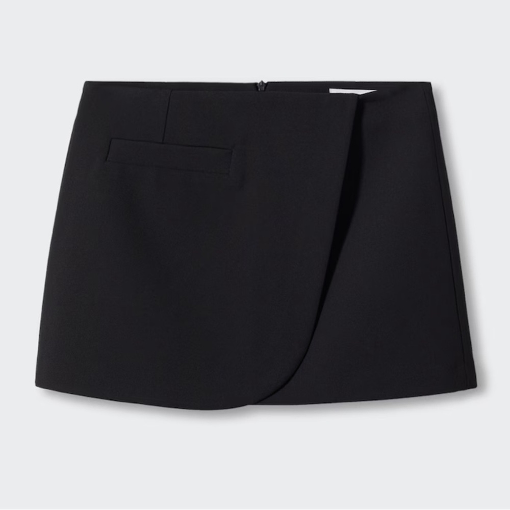 Mango Black Wrap Mini Skirt